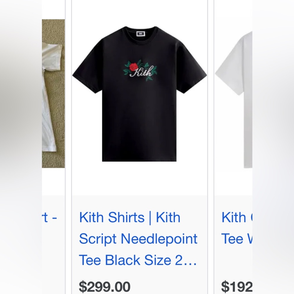 Kith script needlepoint tee-black - Picture 4 of 4
